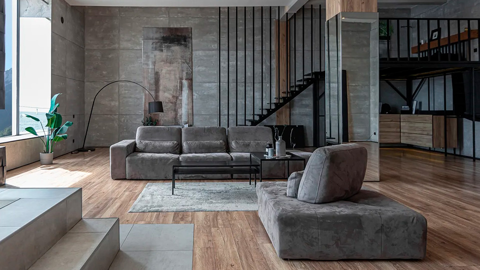 Industrial suave: carácter urbano con calidez